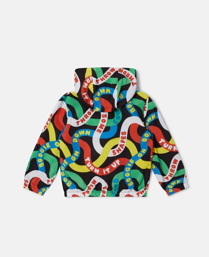 Stella McCartney Dancing Words Print Hooded Jacket Multicolour Kids Outerwear Stella McCartney Dancing Words Print Hooded Jacket Multicolour Kids Outerwear
