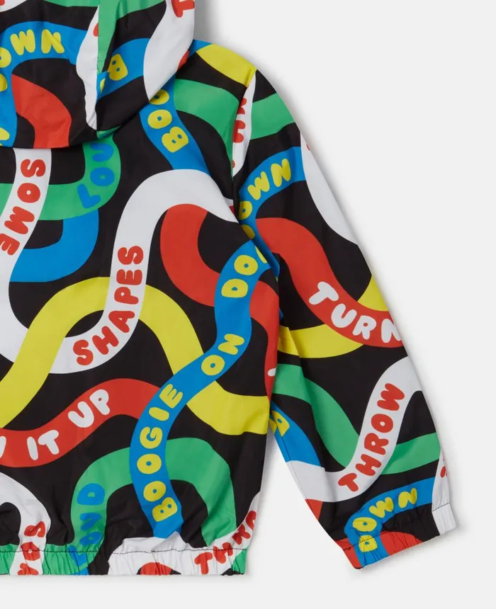 Stella McCartney Dancing Words Print Hooded Jacket Multicolour Kids Outerwear Stella McCartney Dancing Words Print Hooded Jacket Multicolour Kids Outerwear