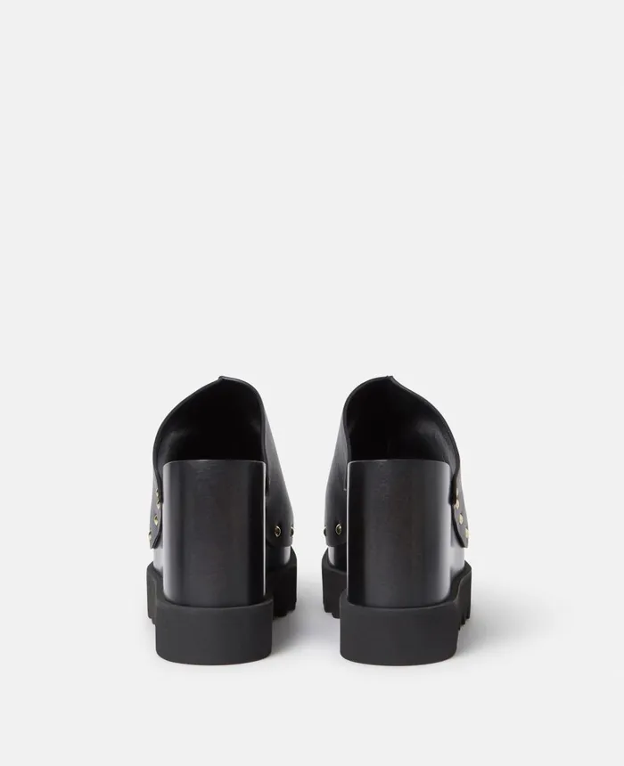 Stella McCartney Elyse Studded Slide Wedge Sandals Black Women Wedges