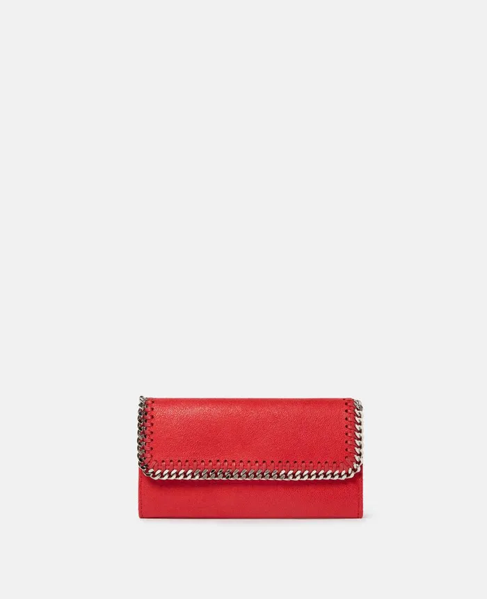 Stella McCartney Falabella Continental Wallet Lipstick Red Women Long Wallets