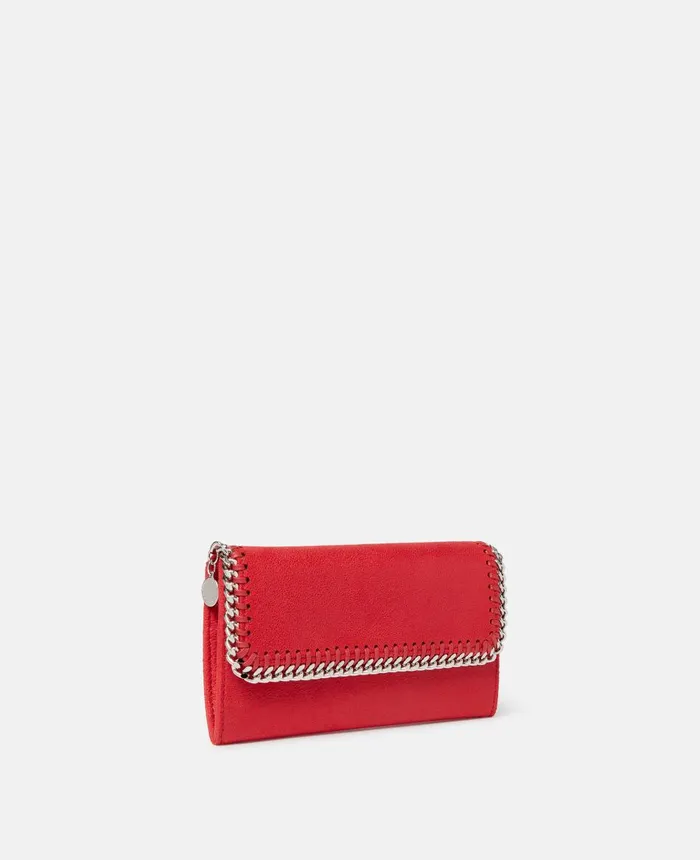 Stella McCartney Falabella Continental Wallet Lipstick Red Women Long Wallets Stella McCartney Falabella Continental Wallet Lipstick Red Women Long Wallets