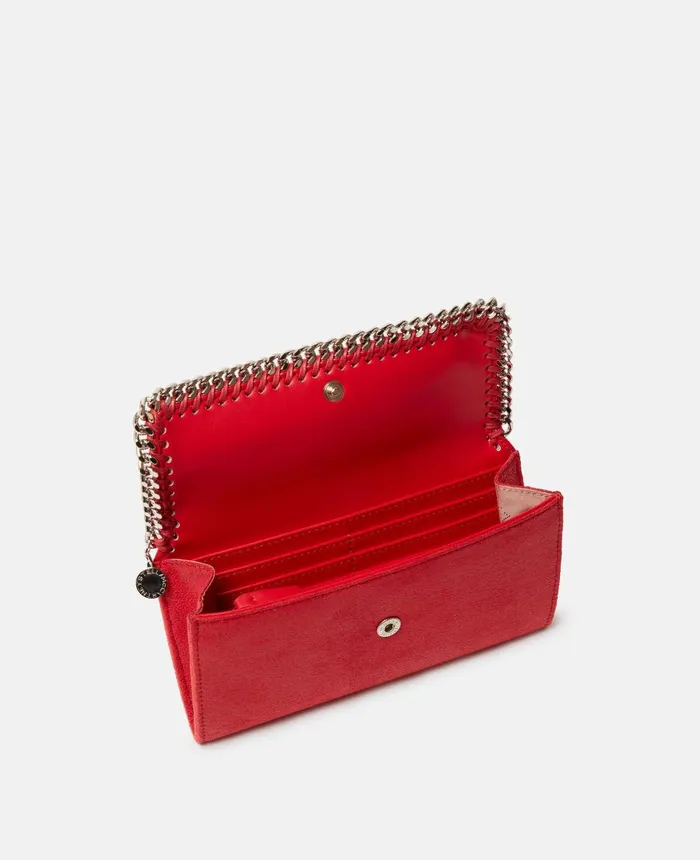 Stella McCartney Falabella Continental Wallet Lipstick Red Women Long Wallets Stella McCartney Falabella Continental Wallet Lipstick Red Women Long Wallets
