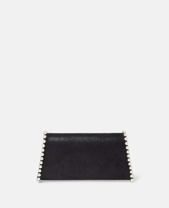 Stella McCartney Falabella Pearl Edge Clutch Black Women Mini Bags And Clutches Stella McCartney Falabella Pearl Edge Clutch Black Women Mini Bags And Clutches
