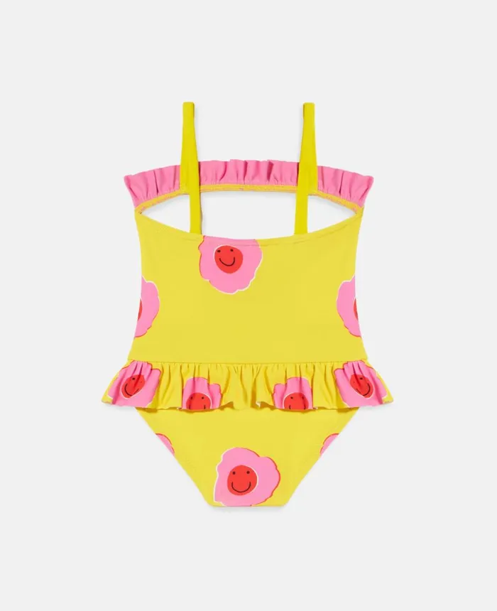Stella McCartney Graphic Flower Print Frill Trim Swimsuit Yellow Kids Sweaters and Cardigans Stella McCartney Graphic Flower Print Frill Trim Swimsuit Yellow Kids Sweaters and Cardigans