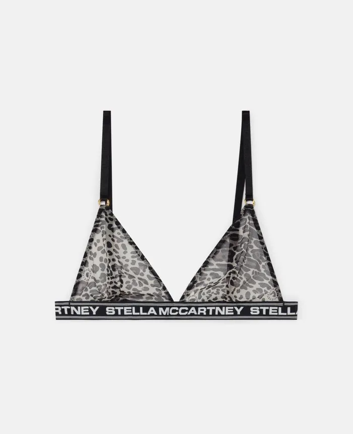 Stella McCartney Leopard Print Mesh Bralette Grey Women Lingerie And Sleepwear Stella McCartney Leopard Print Mesh Bralette Grey Women Lingerie And Sleepwear