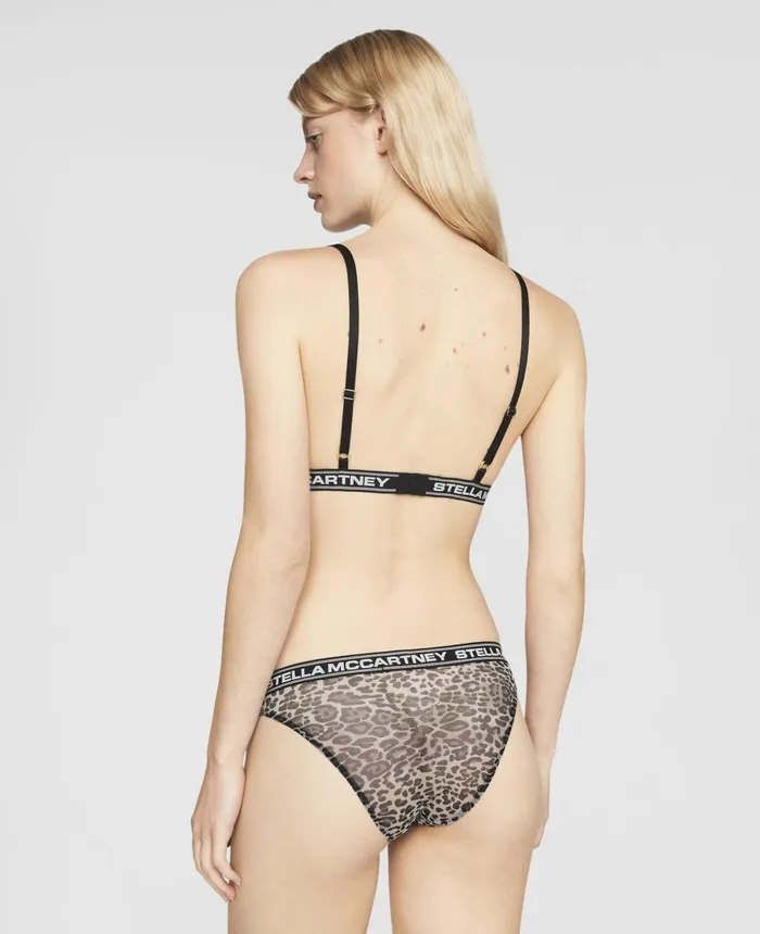 Stella McCartney Leopard Print Mesh Bralette Grey Women Lingerie And Sleepwear Stella McCartney Leopard Print Mesh Bralette Grey Women Lingerie And Sleepwear