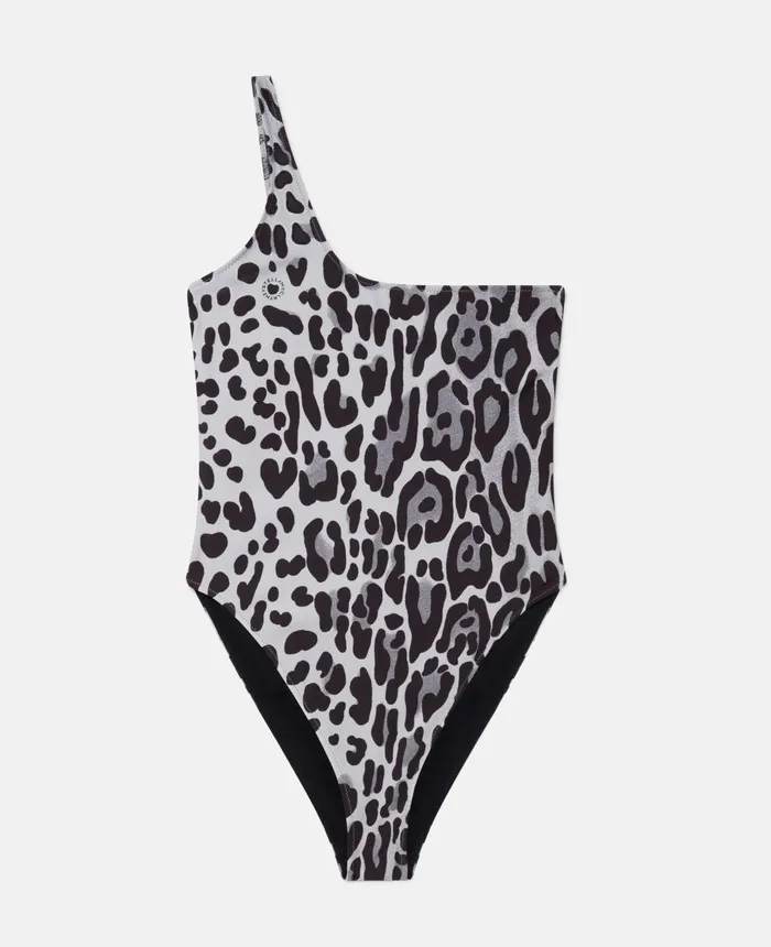 Stella McCartney Leopard Print Swimsuit Grey Women Swimwear