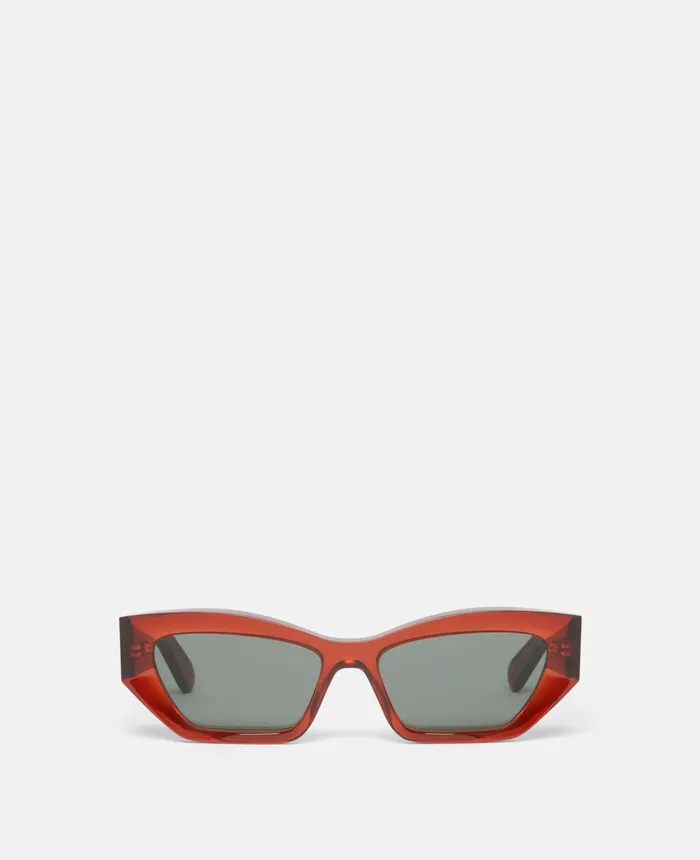 Stella McCartney Logo CatEye Sunglasses Shiny Red Women Sunglasses