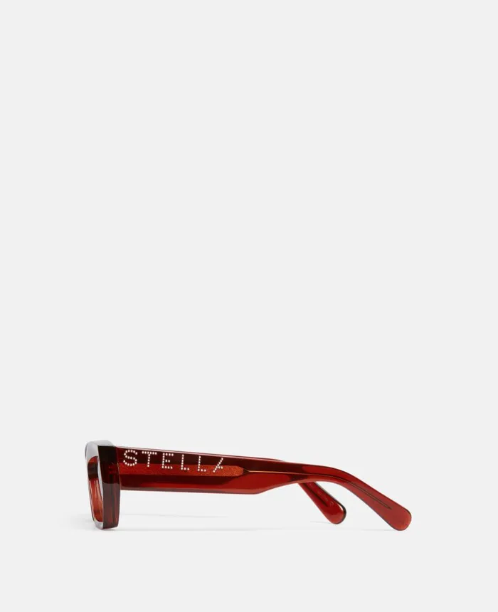 Stella McCartney Logo CatEye Sunglasses Shiny Red Women Sunglasses