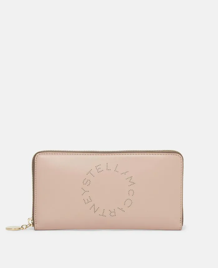 Stella McCartney Logo Continental Wallet Powder Women Long Wallets