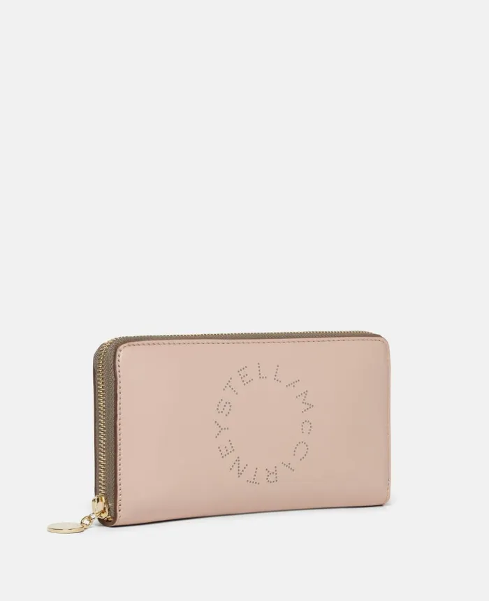 Stella McCartney Logo Continental Wallet Powder Women Long Wallets
