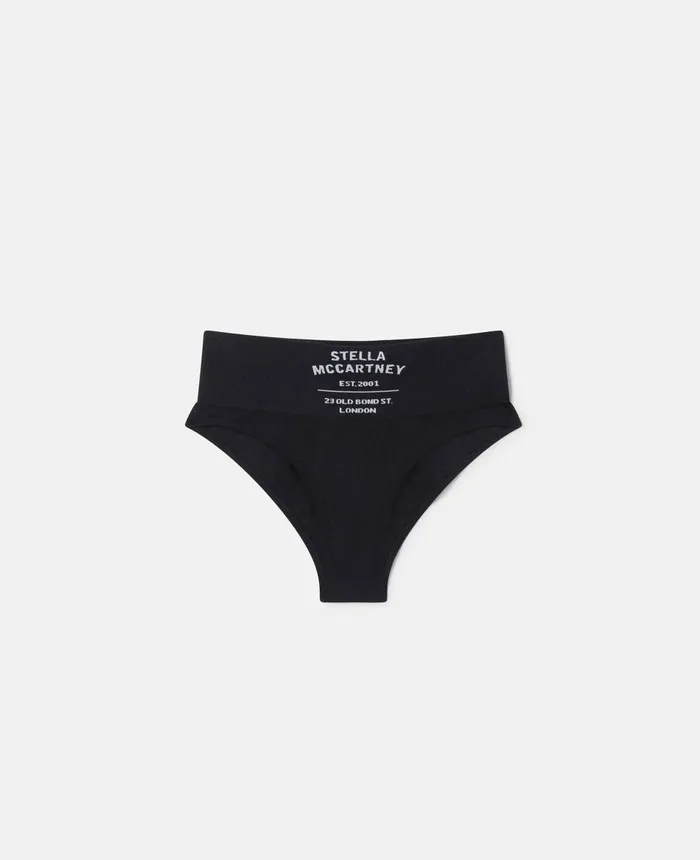 Stella McCartney Logo Rib Knit High Waist Briefs Black Women Lingerie And Sleepwear Stella McCartney Logo Rib Knit High Waist Briefs Black Women Lingerie And Sleepwear