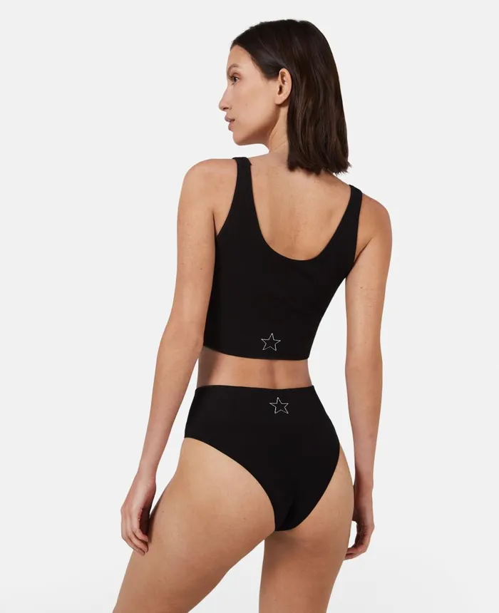Stella McCartney Logo Rib Knit High Waist Briefs Black Women Lingerie And Sleepwear Stella McCartney Logo Rib Knit High Waist Briefs Black Women Lingerie And Sleepwear