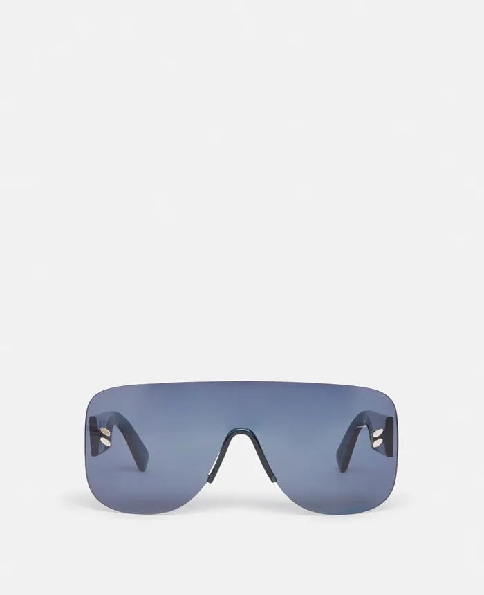 Stella McCartney Logo Stud Aviator Sunglasses Shiny Transparent Blue Women Sunglasses Stella McCartney Logo Stud Aviator Sunglasses Shiny Transparent Blue Women Sunglasses