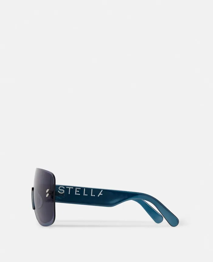 Stella McCartney Logo Stud Aviator Sunglasses Shiny Transparent Blue Women Sunglasses Stella McCartney Logo Stud Aviator Sunglasses Shiny Transparent Blue Women Sunglasses