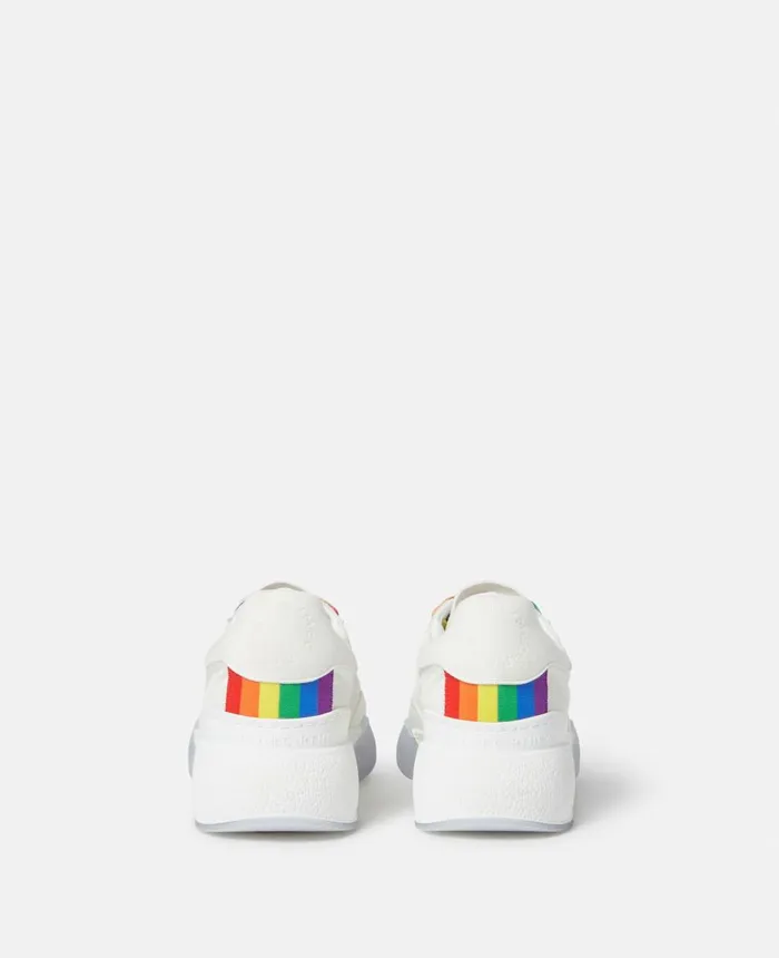 Stella McCartney Loop Rainbow LaceUp Trainers White Multicolour Women Sneakers Stella McCartney Loop Rainbow LaceUp Trainers White Multicolour Women Sneakers