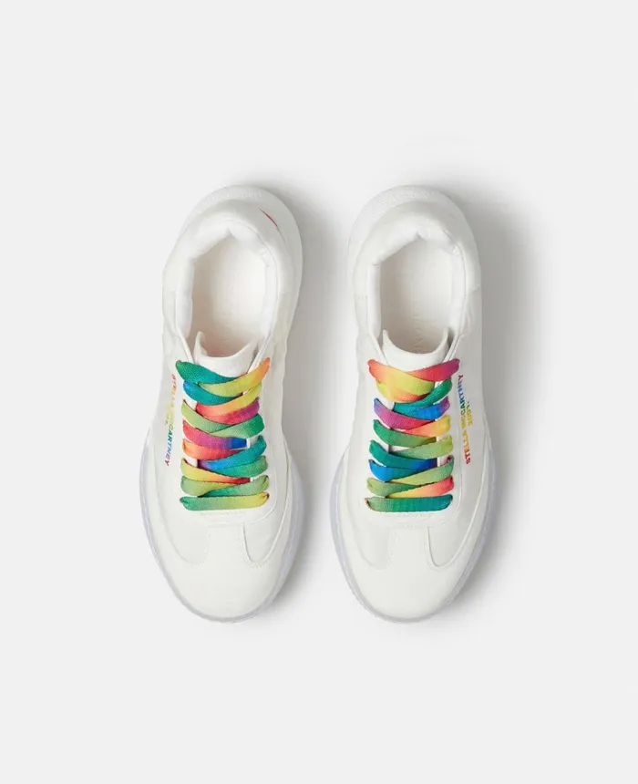 Stella McCartney Loop Rainbow LaceUp Trainers White Multicolour Women Sneakers Stella McCartney Loop Rainbow LaceUp Trainers White Multicolour Women Sneakers