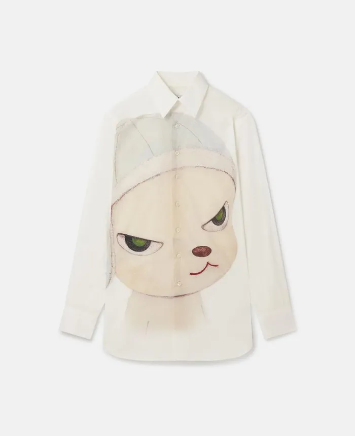 Stella McCartney Mission Sheep Print Oxford Shirt Cream Women Shirts And Tops Stella McCartney Mission Sheep Print Oxford Shirt Cream Women Shirts And Tops