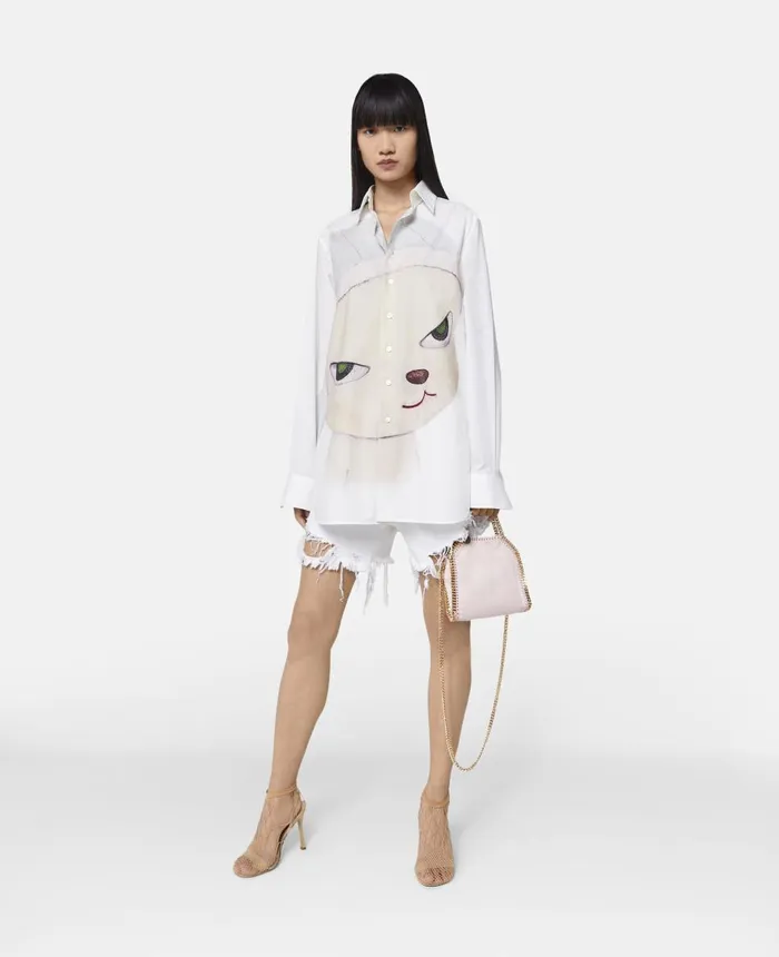 Stella McCartney Mission Sheep Print Oxford Shirt Cream Women Shirts And Tops Stella McCartney Mission Sheep Print Oxford Shirt Cream Women Shirts And Tops