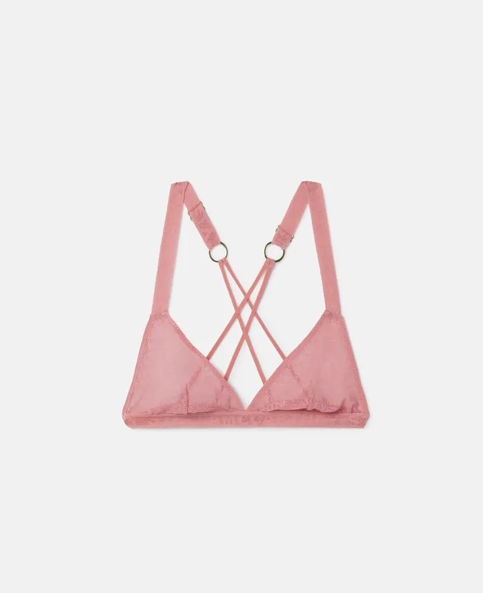 Stella McCartney Monogram Mesh Soft Cup Bra Blush Pink Women Lingerie And Sleepwear Stella McCartney Monogram Mesh Soft Cup Bra Blush Pink Women Lingerie And Sleepwear