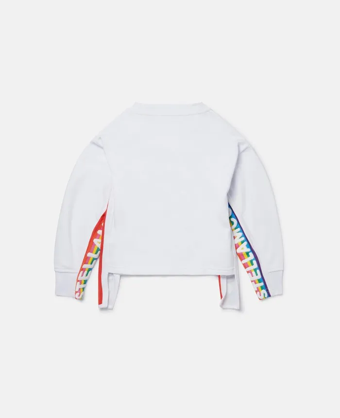 Stella McCartney Rainbow Logo Tape Sweatshirt White Kids TShirts And Tops
