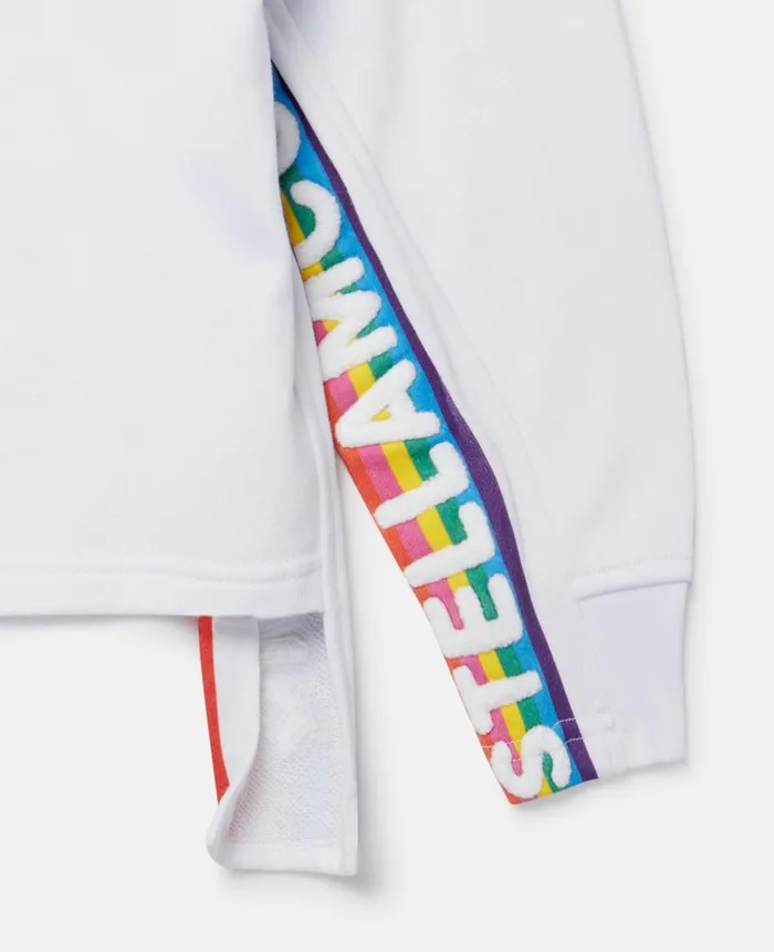 Stella McCartney Rainbow Logo Tape Sweatshirt White Kids TShirts And Tops