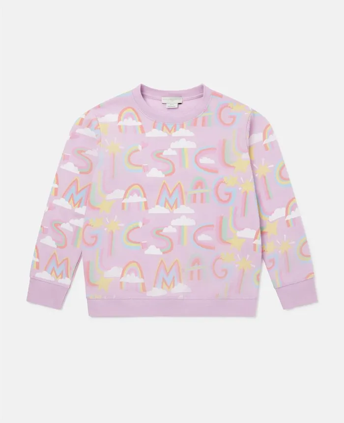 Stella McCartney Rainbow Magic Print Sweatshirt Lilac Kids Sweaters and Cardigans Stella McCartney Rainbow Magic Print Sweatshirt Lilac Kids Sweaters and Cardigans
