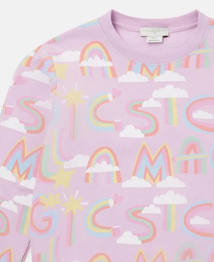 Stella McCartney Rainbow Magic Print Sweatshirt Lilac Kids Sweaters and Cardigans Stella McCartney Rainbow Magic Print Sweatshirt Lilac Kids Sweaters and Cardigans