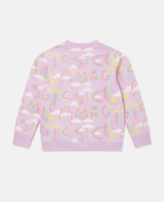 Stella McCartney Rainbow Magic Print Sweatshirt Lilac Kids Sweaters and Cardigans Stella McCartney Rainbow Magic Print Sweatshirt Lilac Kids Sweaters and Cardigans