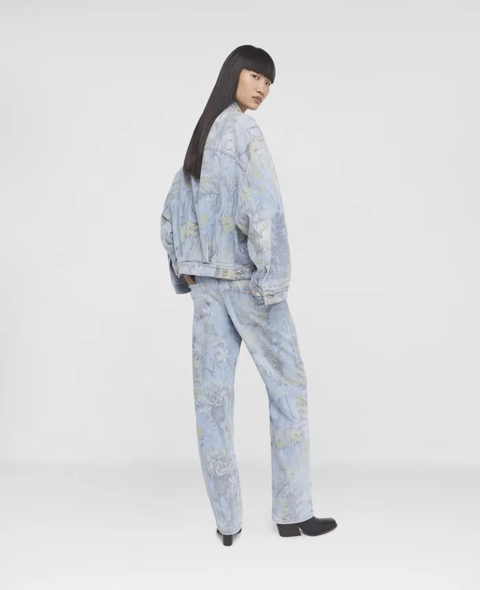 Stella McCartney Rewild Flora Print Straight Leg Jeans Printed Blue Women Denim Stella McCartney Rewild Flora Print Straight Leg Jeans Printed Blue Women Denim