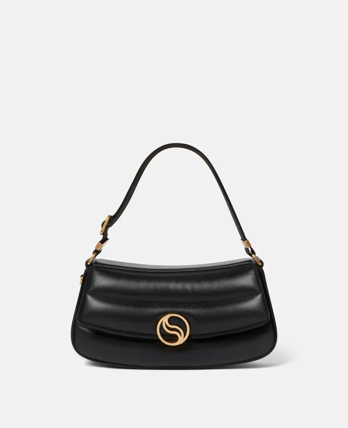 Stella McCartney SWave Padded Shoulder Bag Black Women Mini Bags And Clutches Stella McCartney SWave Padded Shoulder Bag Black Women Mini Bags And Clutches