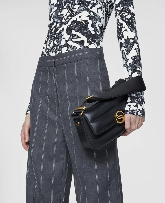 Stella McCartney SWave Padded Shoulder Bag Black Women Mini Bags And Clutches Stella McCartney SWave Padded Shoulder Bag Black Women Mini Bags And Clutches
