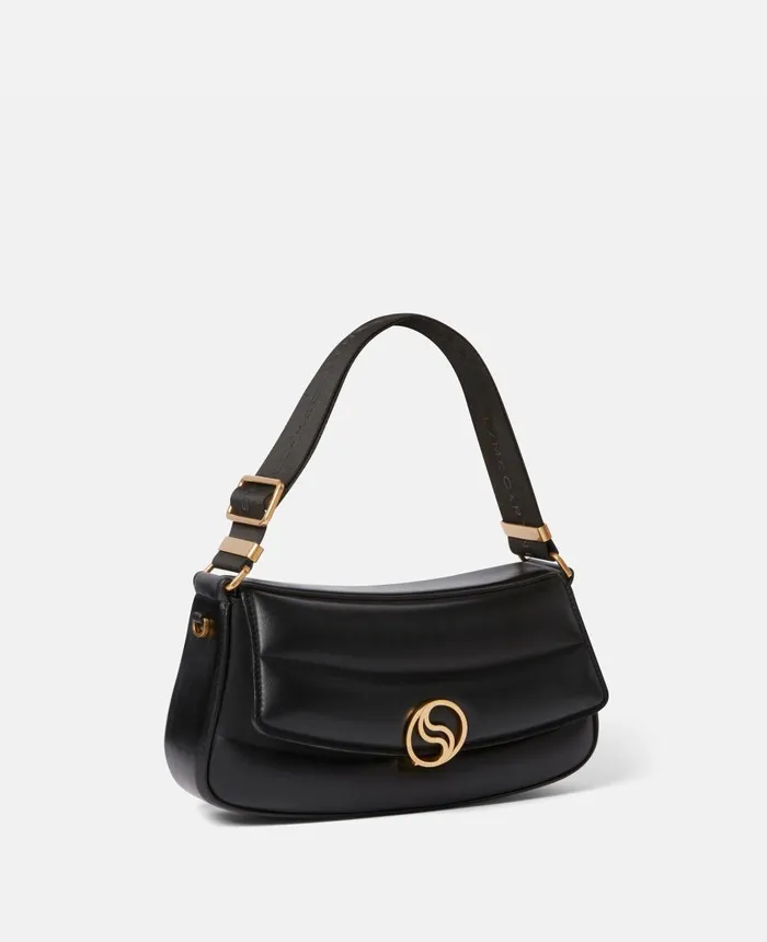 Stella McCartney SWave Padded Shoulder Bag Black Women Mini Bags And Clutches Stella McCartney SWave Padded Shoulder Bag Black Women Mini Bags And Clutches