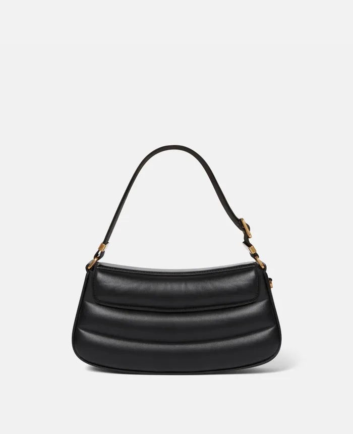 Stella McCartney SWave Padded Shoulder Bag Black Women Mini Bags And Clutches Stella McCartney SWave Padded Shoulder Bag Black Women Mini Bags And Clutches