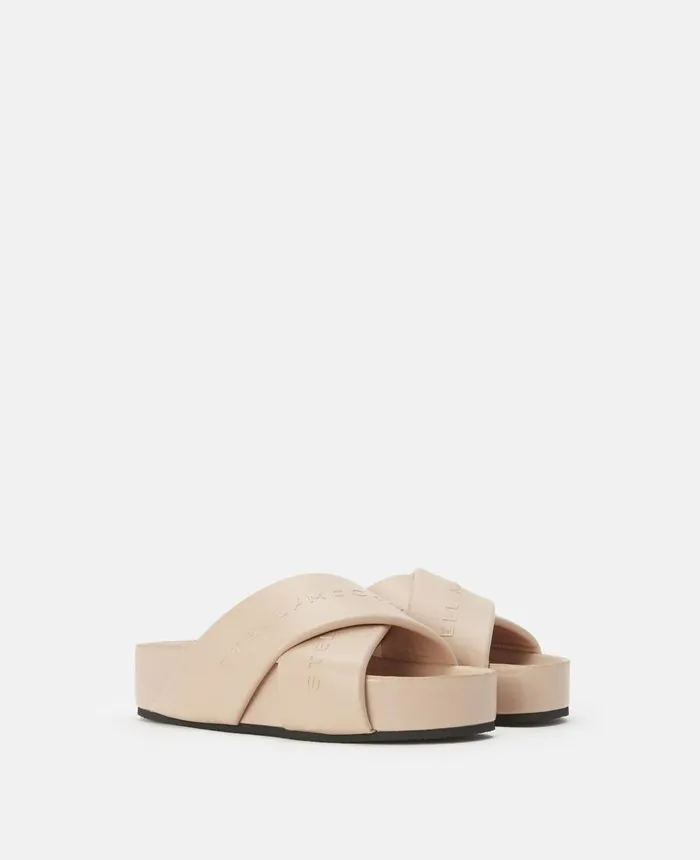 Stella McCartney Signature Logo Slides Powder Women Flats