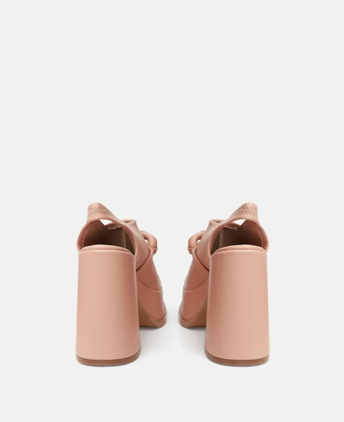 Stella McCartney Skyla Chain Platform Sandals Sunset Rose Women Heels