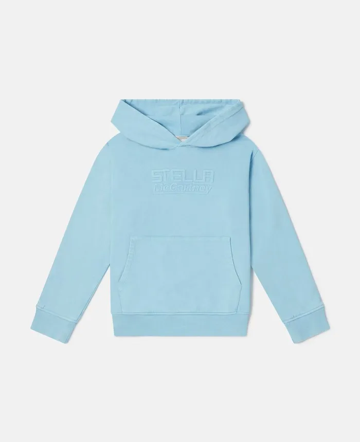 Stella McCartney Stella Logo Active Embroidery Oversized Hoodie Light Blue Kids TShirts And Sweatshirt Stella McCartney Stella Logo Active Embroidery Oversized Hoodie Light Blue Kids TShirts And Sweatshirt