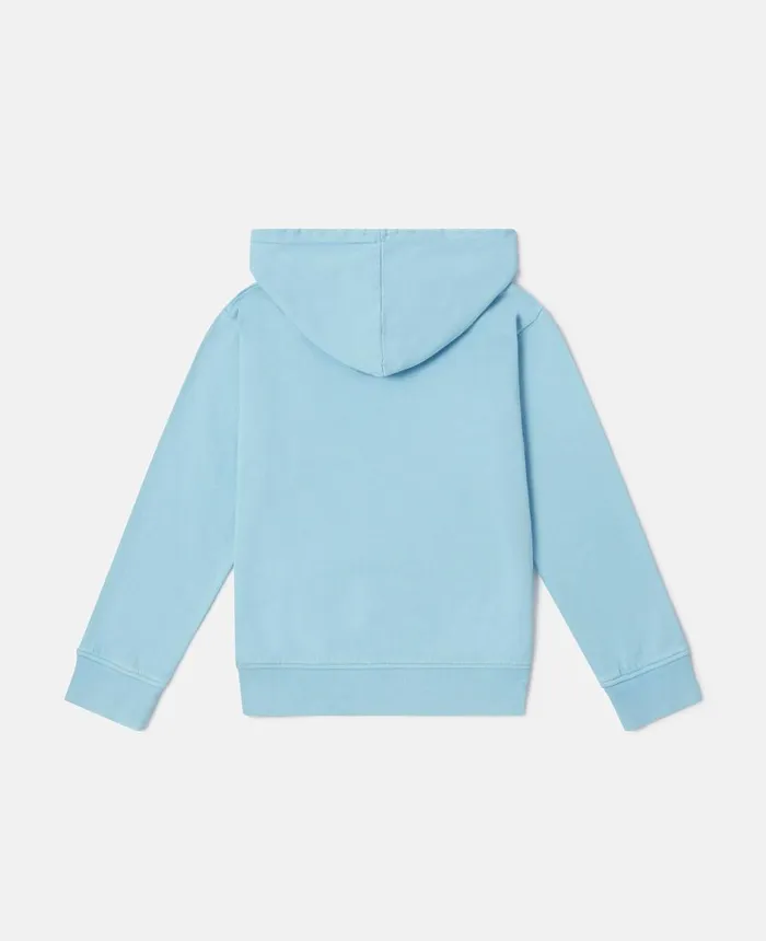 Stella McCartney Stella Logo Active Embroidery Oversized Hoodie Light Blue Kids TShirts And Sweatshirt Stella McCartney Stella Logo Active Embroidery Oversized Hoodie Light Blue Kids TShirts And Sweatshirt