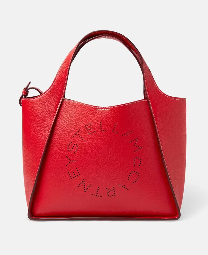 Stella McCartney Stella Logo Grainy Alter Mat Crossbody Bag Bright Red Women TopHandle Bags Stella McCartney Stella Logo Grainy Alter Mat Crossbody Bag Bright Red Women TopHandle Bags