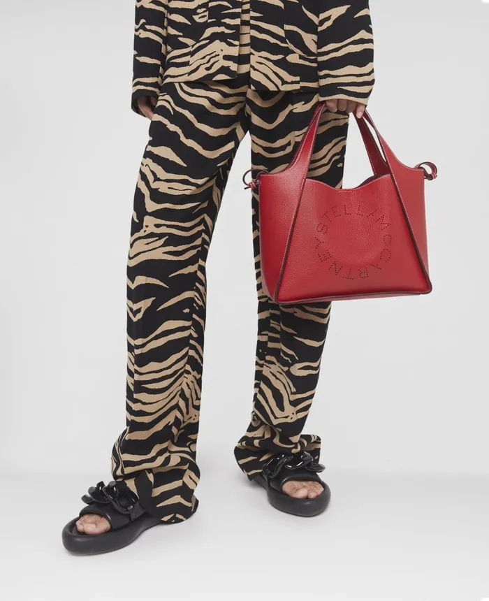 Stella McCartney Stella Logo Grainy Alter Mat Crossbody Bag Bright Red Women TopHandle Bags Stella McCartney Stella Logo Grainy Alter Mat Crossbody Bag Bright Red Women TopHandle Bags