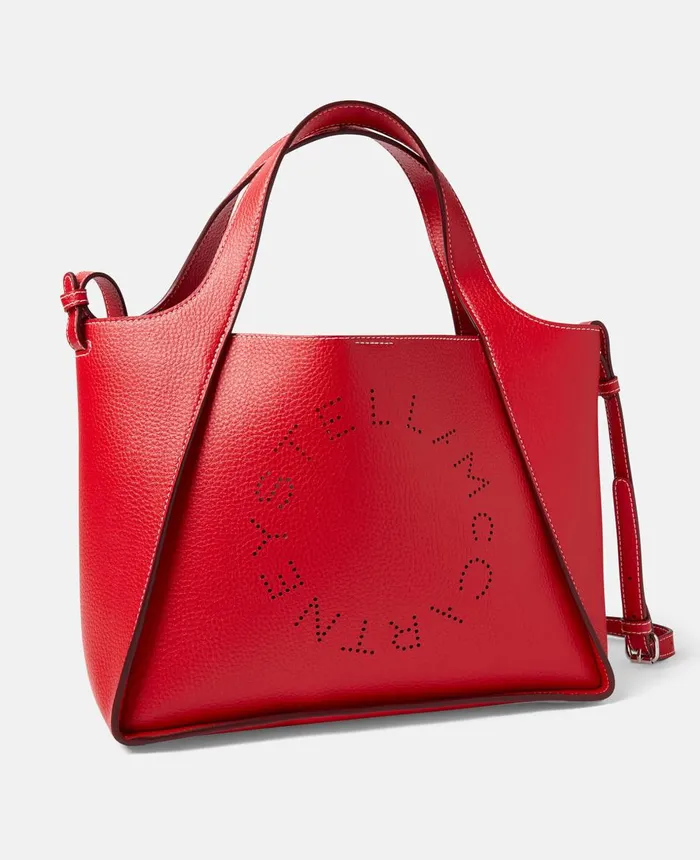 Stella McCartney Stella Logo Grainy Alter Mat Crossbody Bag Bright Red Women TopHandle Bags Stella McCartney Stella Logo Grainy Alter Mat Crossbody Bag Bright Red Women TopHandle Bags