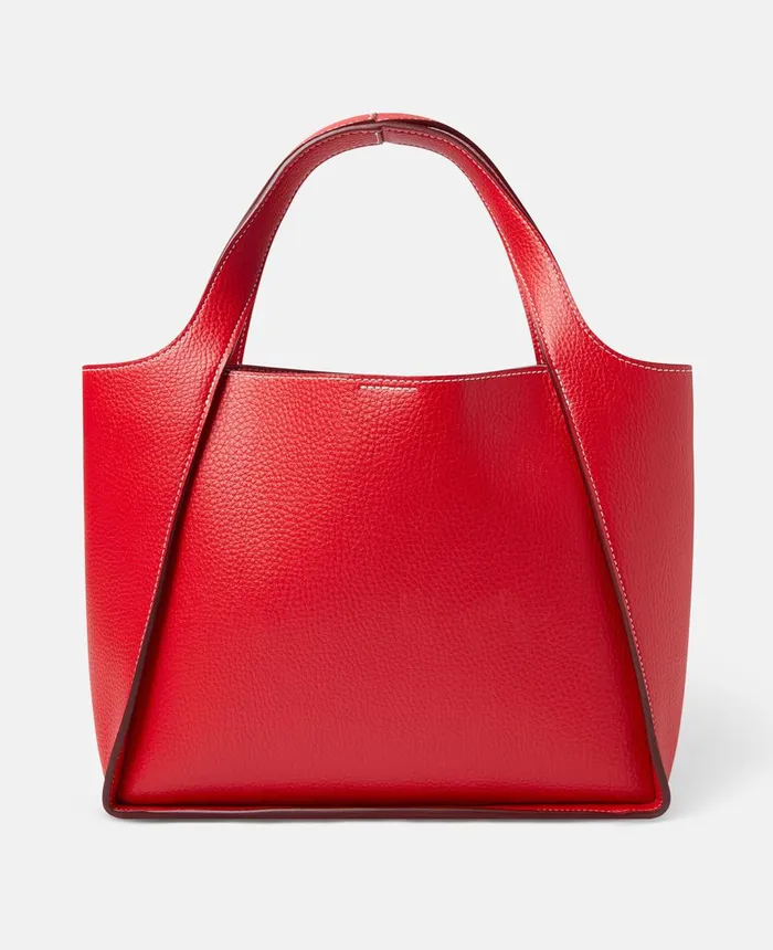 Stella McCartney Stella Logo Grainy Alter Mat Crossbody Bag Bright Red Women TopHandle Bags Stella McCartney Stella Logo Grainy Alter Mat Crossbody Bag Bright Red Women TopHandle Bags