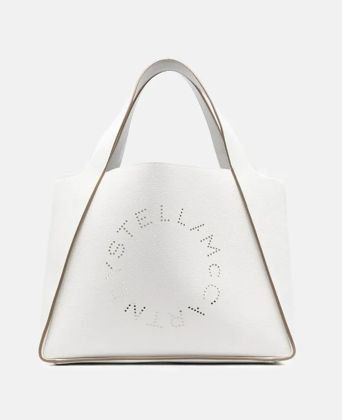 Stella McCartney Stella Logo Grainy Alter Mat Tote Bag White Women TopHandle Bags Stella McCartney Stella Logo Grainy Alter Mat Tote Bag White Women TopHandle Bags