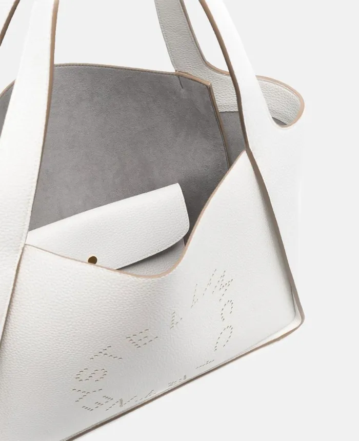 Stella McCartney Stella Logo Grainy Alter Mat Tote Bag White Women TopHandle Bags Stella McCartney Stella Logo Grainy Alter Mat Tote Bag White Women TopHandle Bags