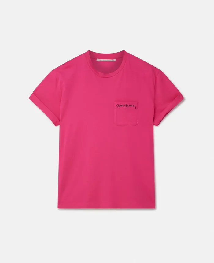 Stella McCartney Stella Logo Heart Embroidery TShirt Pink Women Sweatshirts And TShirts Stella McCartney Stella Logo Heart Embroidery TShirt Pink Women Sweatshirts And TShirts