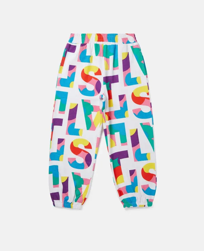 Stella McCartney Stella Logo Pop Joggers White Multicolour Kids Pants and Shorts Stella McCartney Stella Logo Pop Joggers White Multicolour Kids Pants and Shorts
