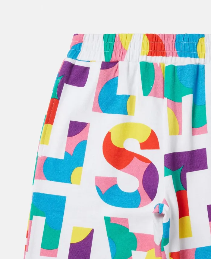 Stella McCartney Stella Logo Pop Joggers White Multicolour Kids Pants and Shorts Stella McCartney Stella Logo Pop Joggers White Multicolour Kids Pants and Shorts