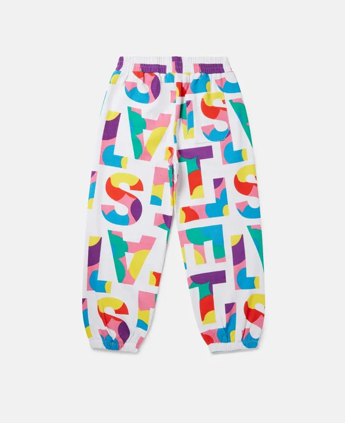 Stella McCartney Stella Logo Pop Joggers White Multicolour Kids Pants and Shorts Stella McCartney Stella Logo Pop Joggers White Multicolour Kids Pants and Shorts