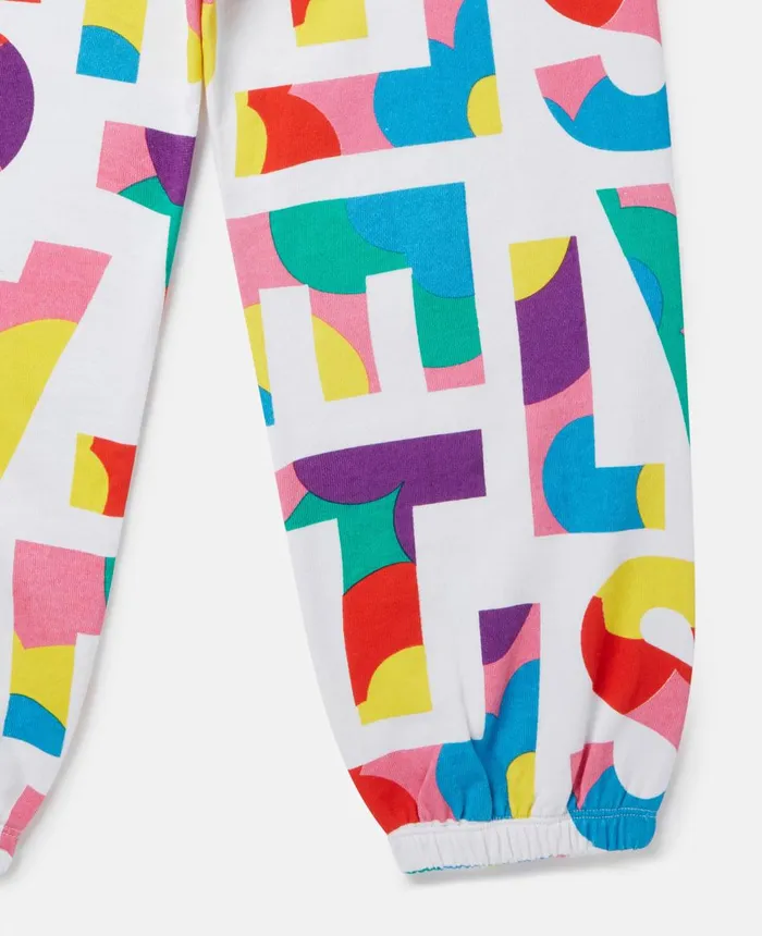 Stella McCartney Stella Logo Pop Joggers White Multicolour Kids Pants and Shorts Stella McCartney Stella Logo Pop Joggers White Multicolour Kids Pants and Shorts