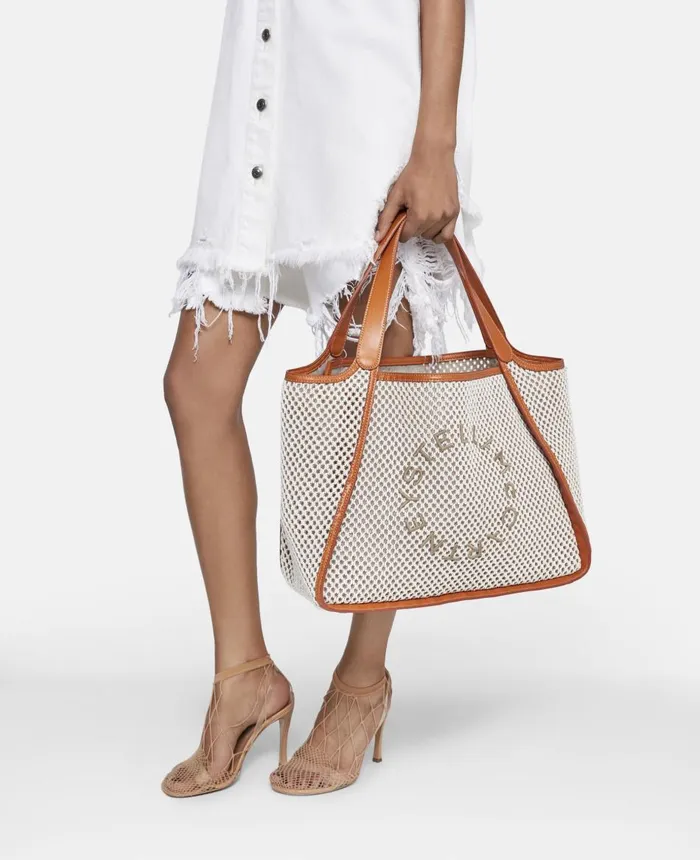 Stella McCartney Stella Logo Rope Mesh Tote Bag Ivorybeige Women Logo Bag